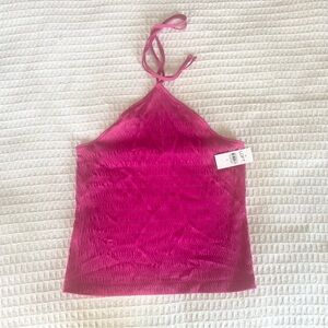 LOFT hot pink halter top size small NWT